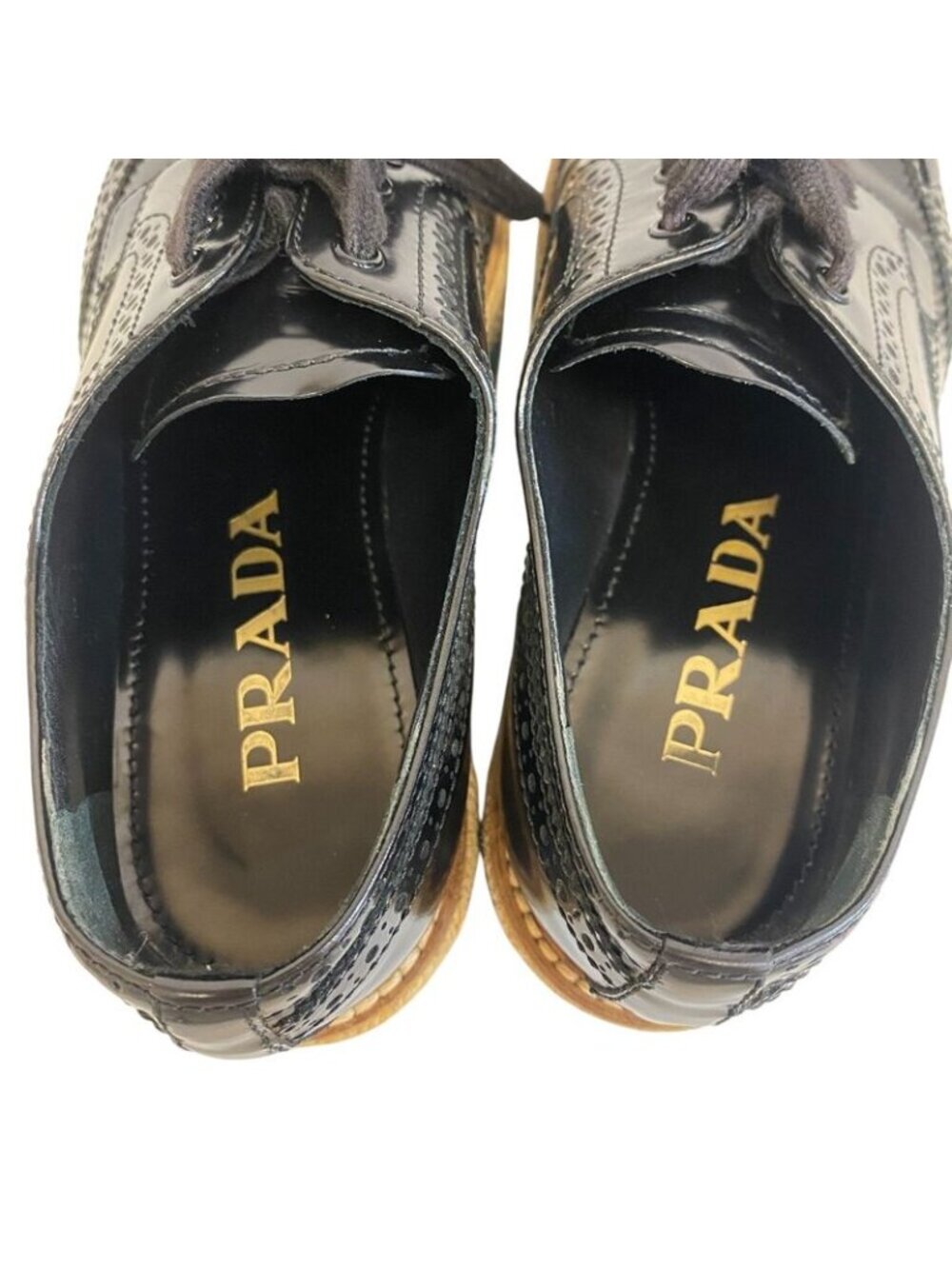★SOLD★ Prada Wingtip Loafers Black - Picture 7 of 8